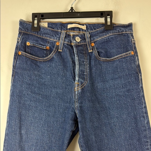 Levi's Wedgie Jeans Dark Blue Size 27 - Picture 2 of 9